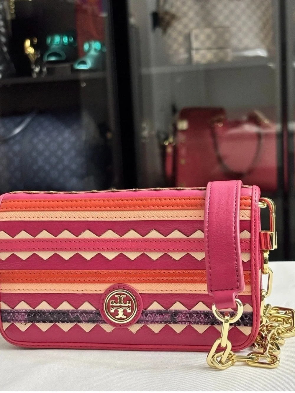Tory Burch Robinson Zig Zag Crossbody Bag.